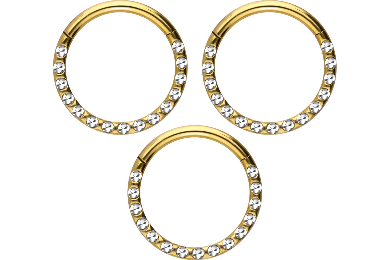 SET Chirurgenstahl Segmentring Clicker Piercing KRISTALLE + EPOXY